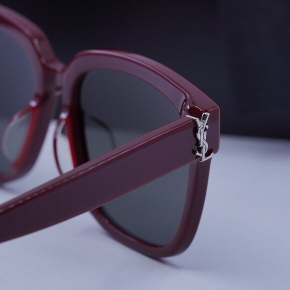 Saint Laurent SLM40/F 007 Square Sunglasses - Burgundy/Grey main image 10